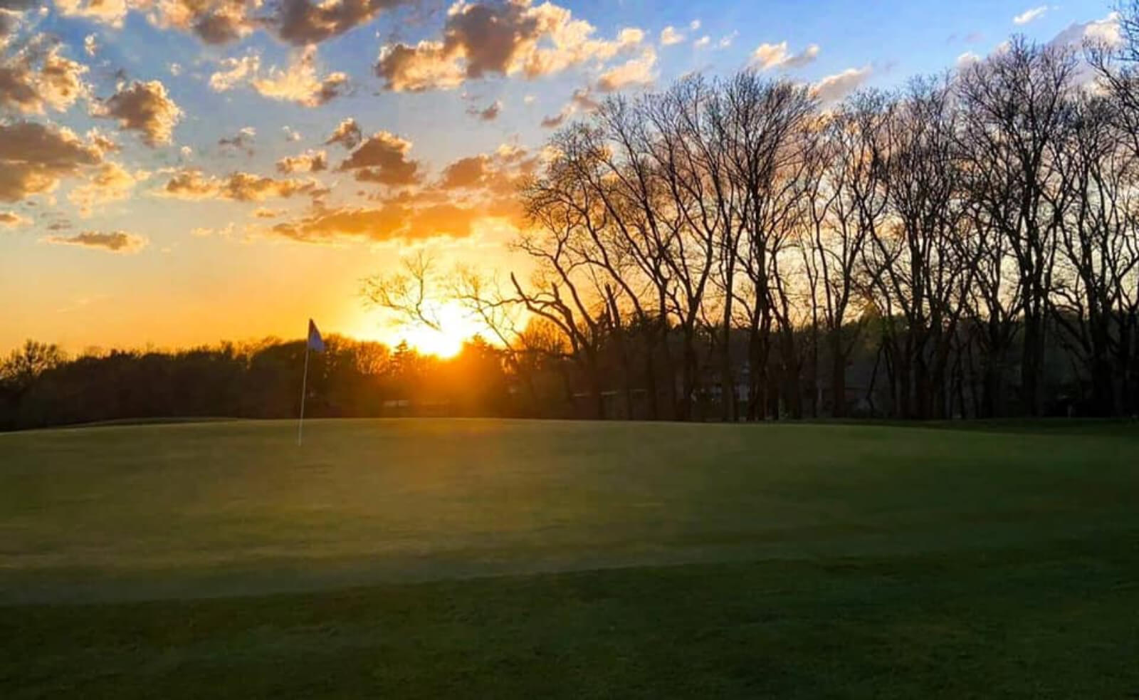course at sunset